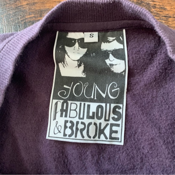 Young Fabulous & Broke Noelle Lace Up Sweatshirt size Small Purple - Picture 8 of 9